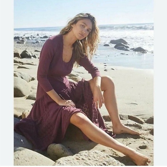 NEW NWT Free People Sea Me Maxi Dress Purple Size Small - Picture 1 of 7